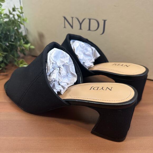 NYDJ Women's Gwen Stretch Black Slip-On Mule Sandals Size 7 - Picture 6 of 10